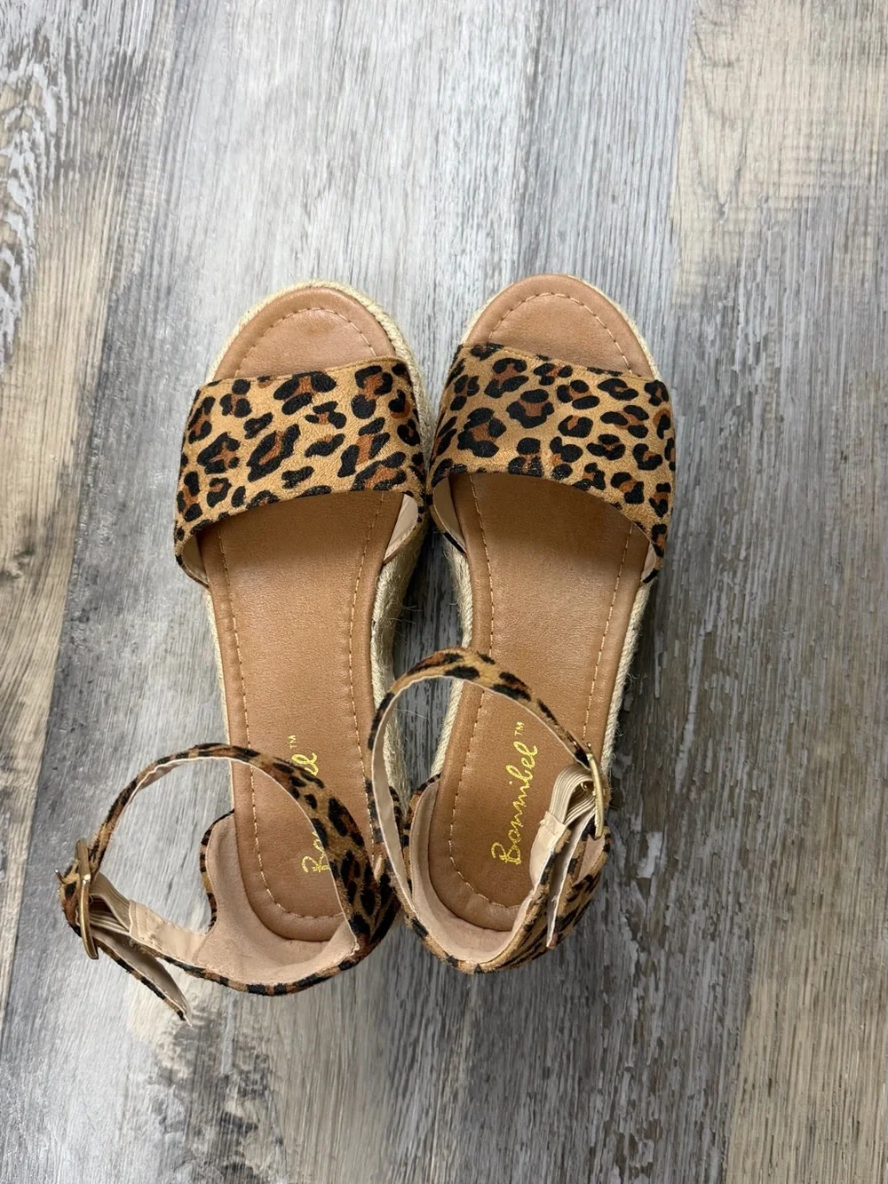 Leopard Print Platform Espadrille Sandals -
